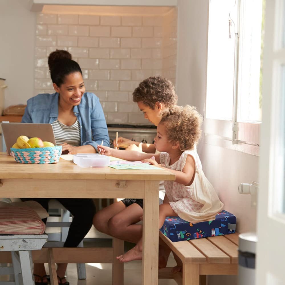 Zicac blue excavator design appeals to kids during dining.