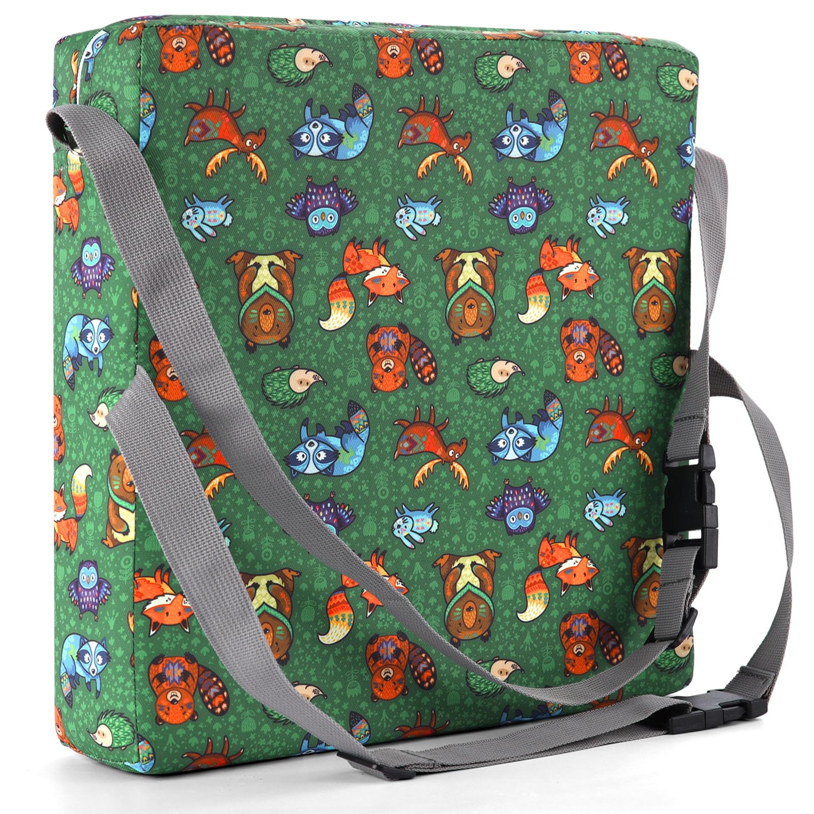 Zicac booster seat Animal Green-closeup design adds kid-friendly style