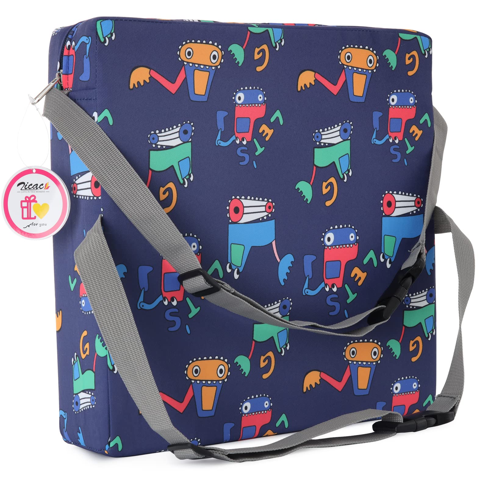 Zicac booster seat machine-washable cover for quick refresh.