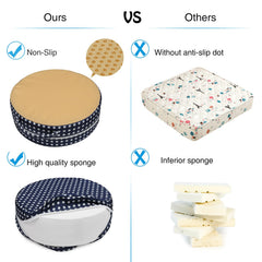 Zicac Kids anti-slip chair cushion Blue Star side view shows portable design