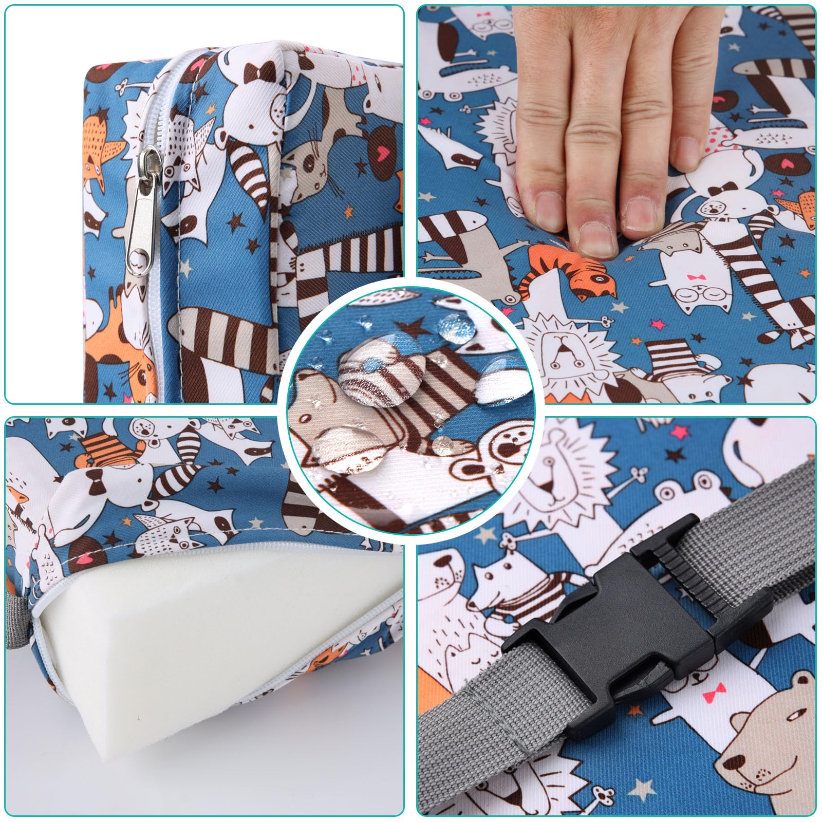 Zicac portable booster seat detachable cover makes cleaning quick and easy.