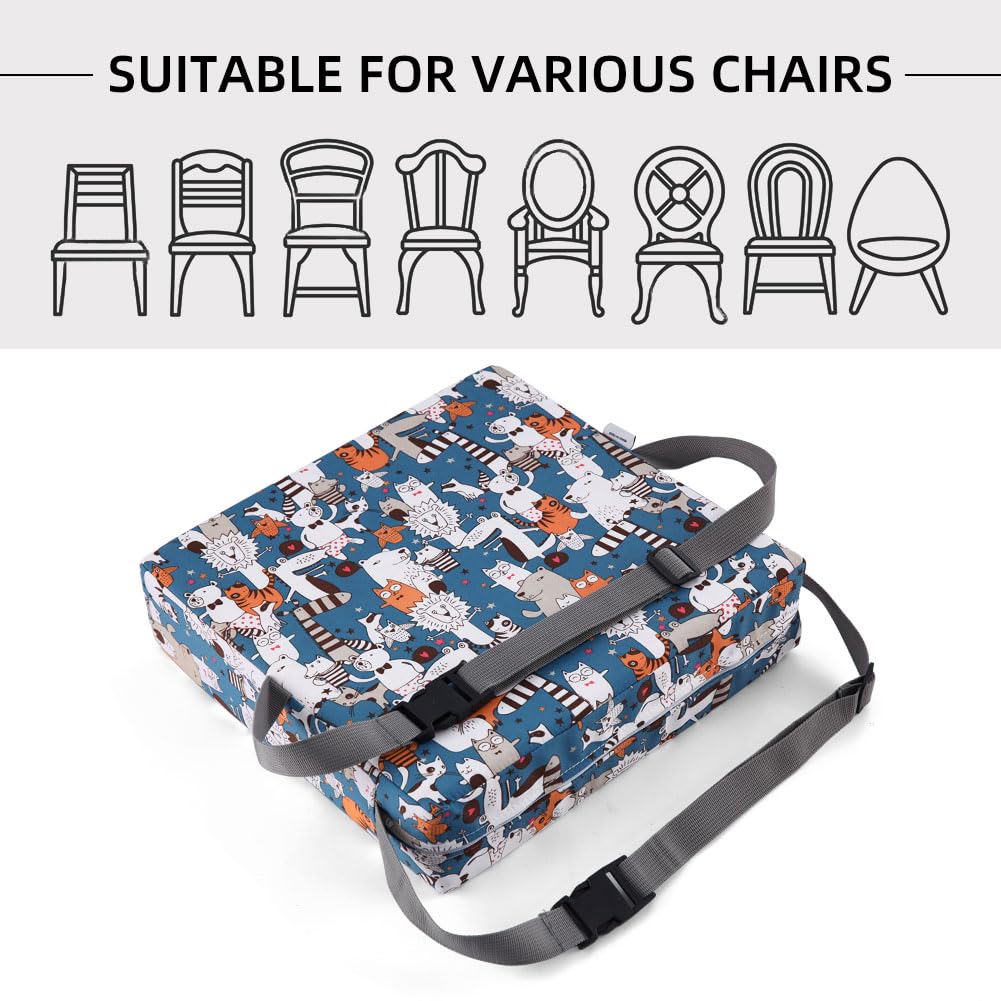Zicac portable booster seat detailed cushion adds comfortable support during meals.