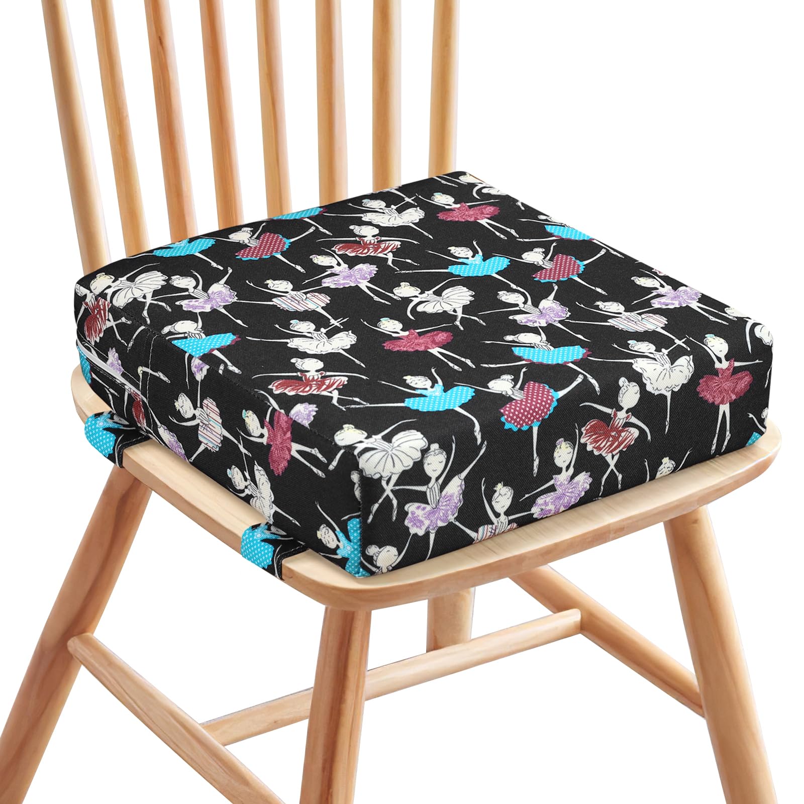 Zicac portable high chair seat pad front view shows sturdy support for family meals.