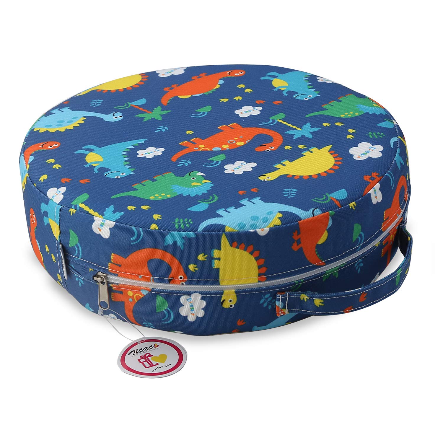 Zicac portable seat cushion with non-slip bottom for stable toddler dining.