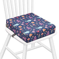 Zicac portable toddler booster seat on dining chair enables comfortable family meals.