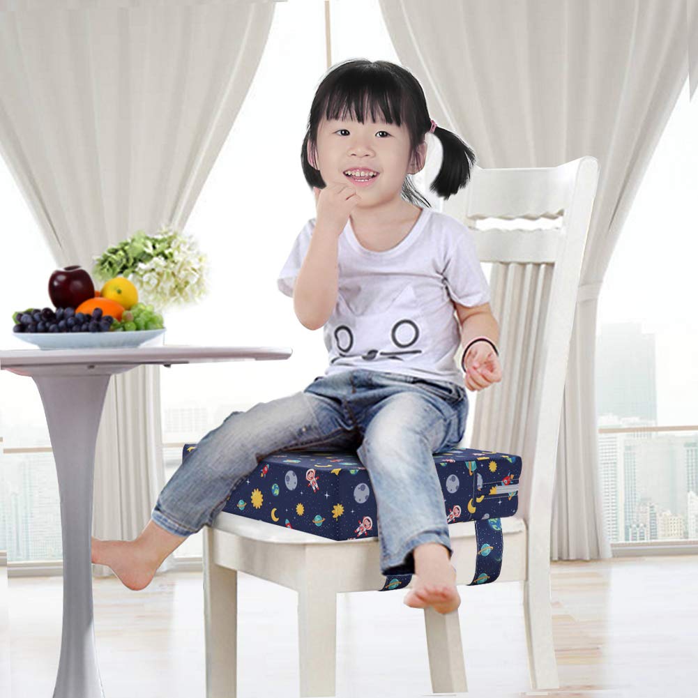 Zicac cushion star-blue double straps keep it secure under and behind chairs