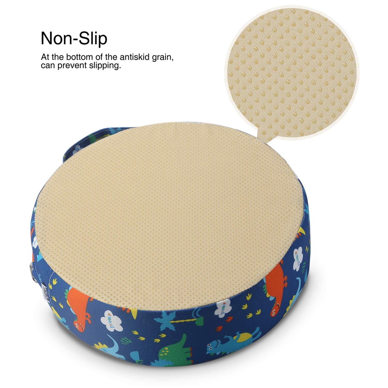 Zicac round cushion provides comfortable seating during family meals.