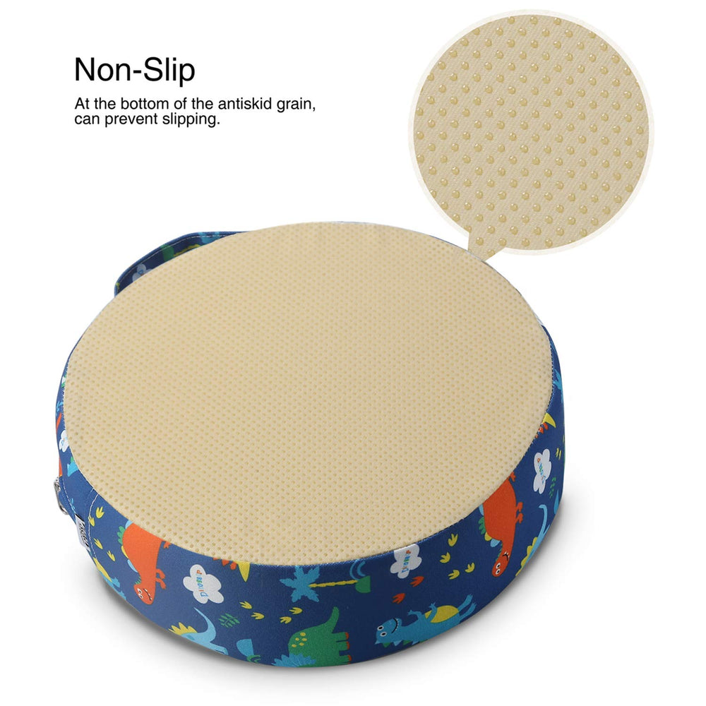Zicac round cushion provides comfortable seating during family meals.