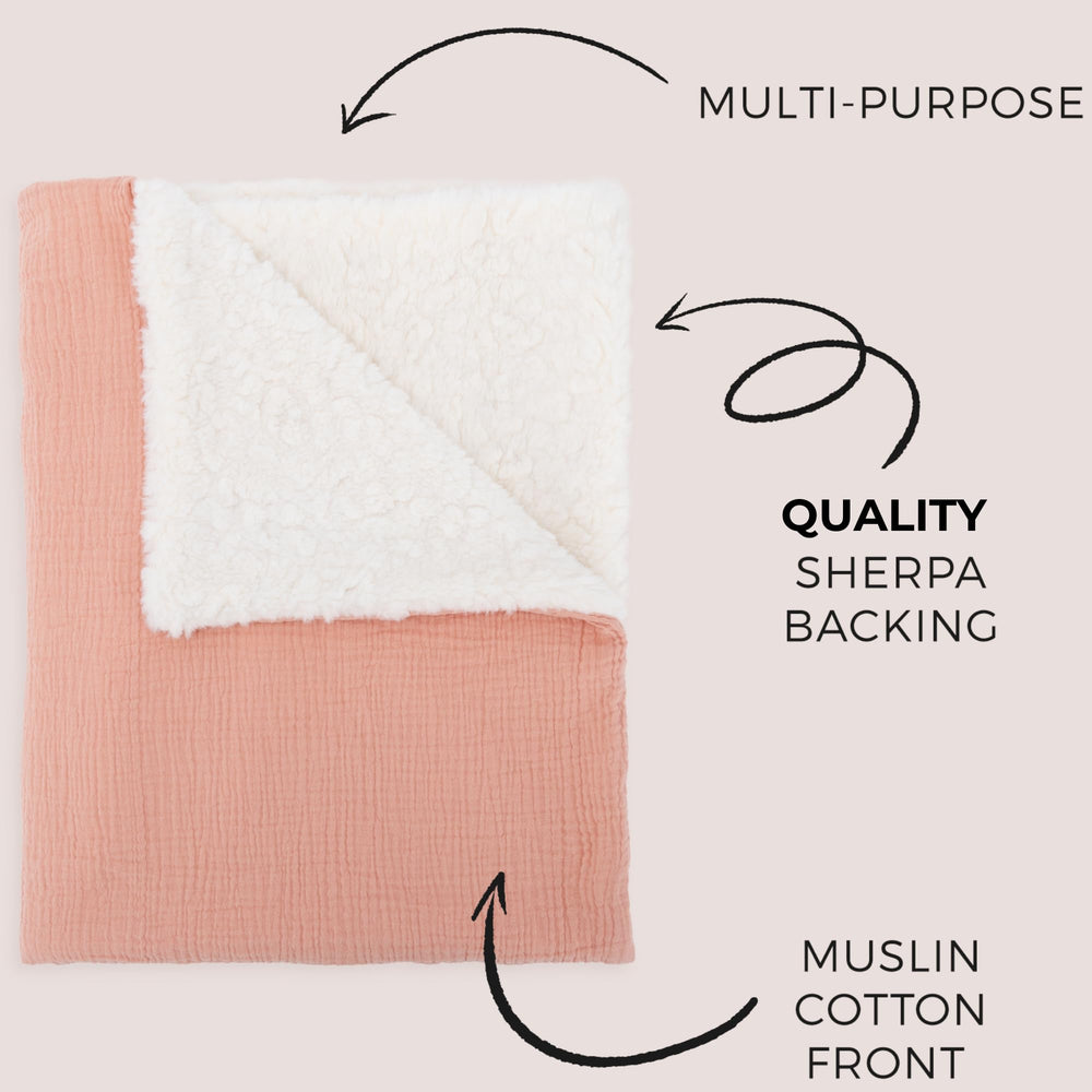 ZICOTO Baby Blanket in modern pink, nursery-ready
