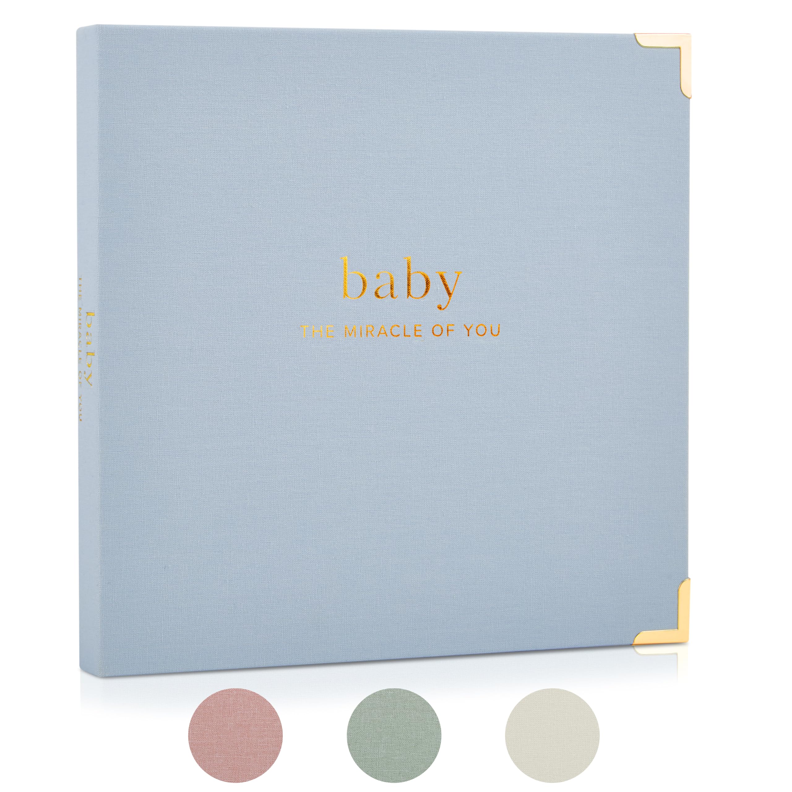 ZICOTO baby memory book cover in linen design preserves precious milestones
