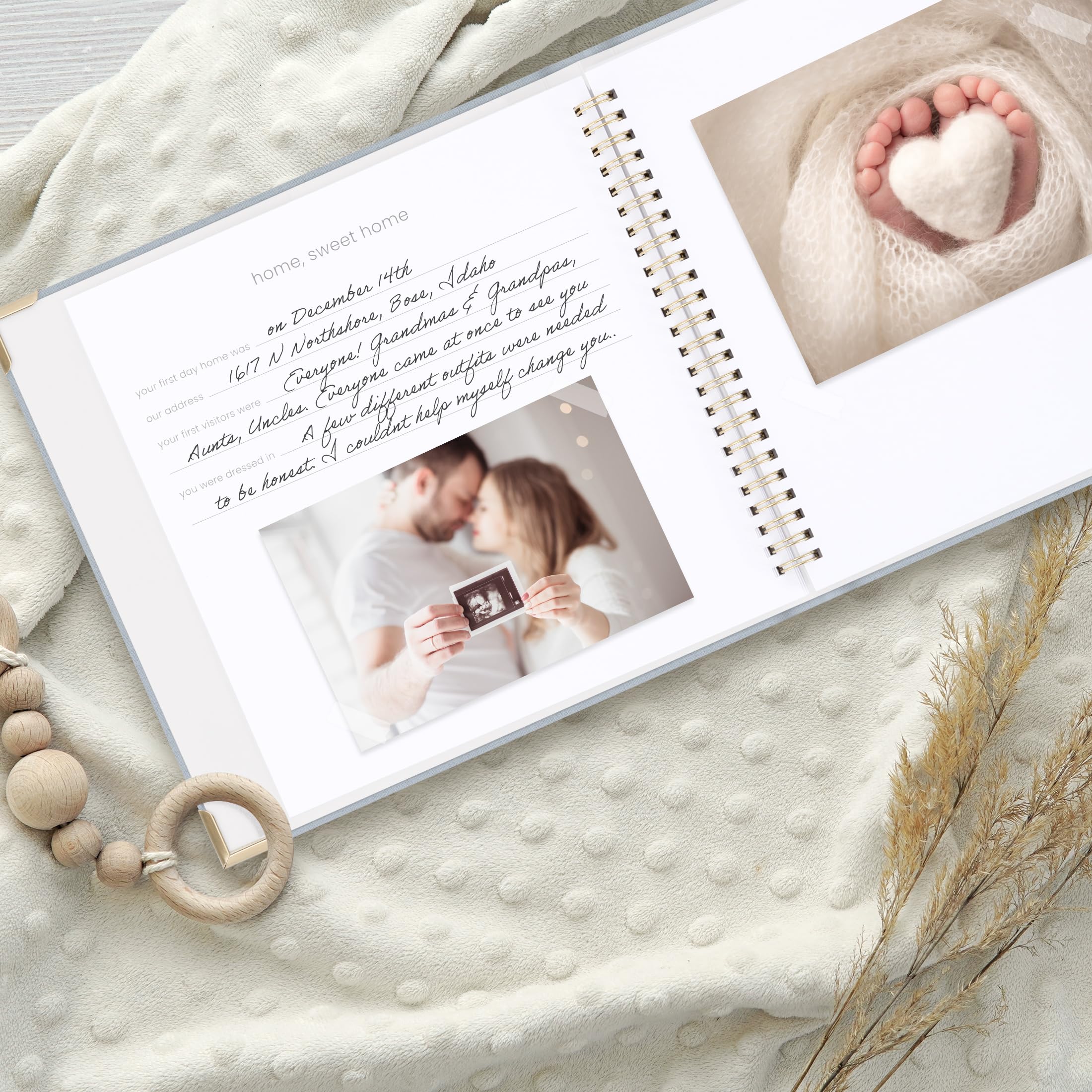 ZICOTO memory book firsts page documents all firsts from smiles to holidays.