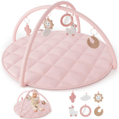 ZICOTO baby play gym assembly demonstrates quick setup for a safe, cozy play space.