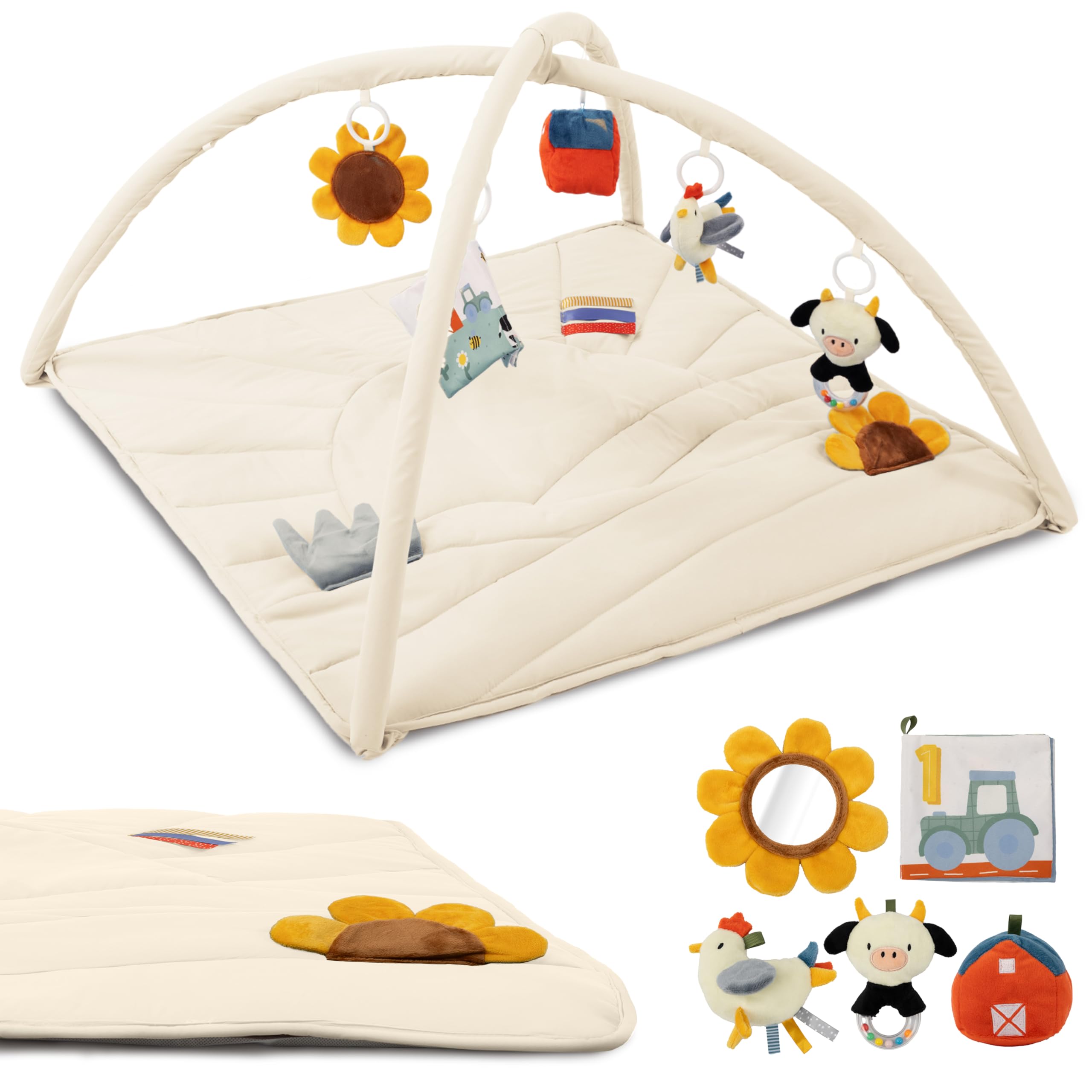 ZICOTO beautiful baby play gym cover showing cozy, tummy-time ready design.