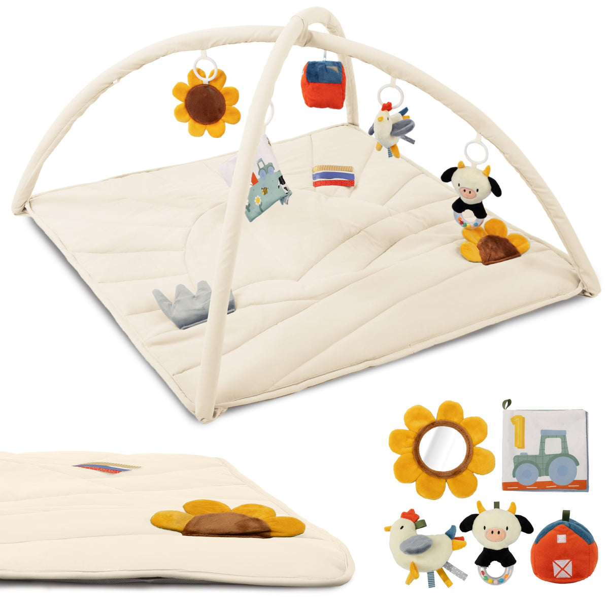 ZICOTO beautiful baby play gym cover showing cozy, tummy-time ready design.