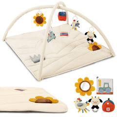 ZICOTO beautiful baby play gym cover showing cozy, tummy-time ready design.