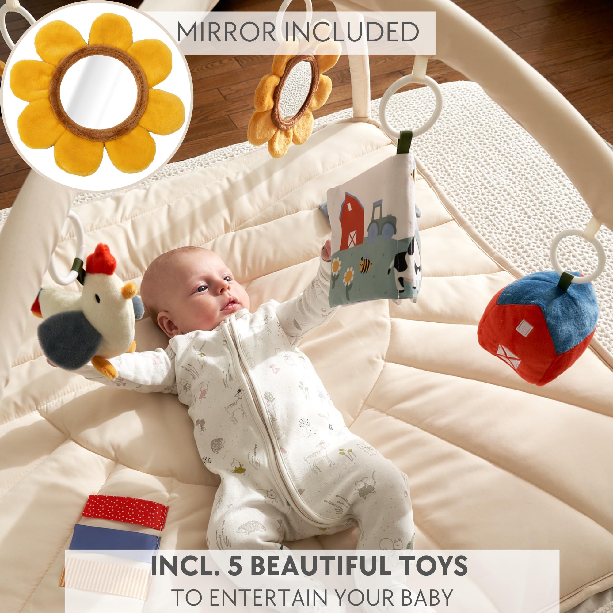 ZICOTO beautiful baby play gym setup demonstrates easy, tool-free assembly.