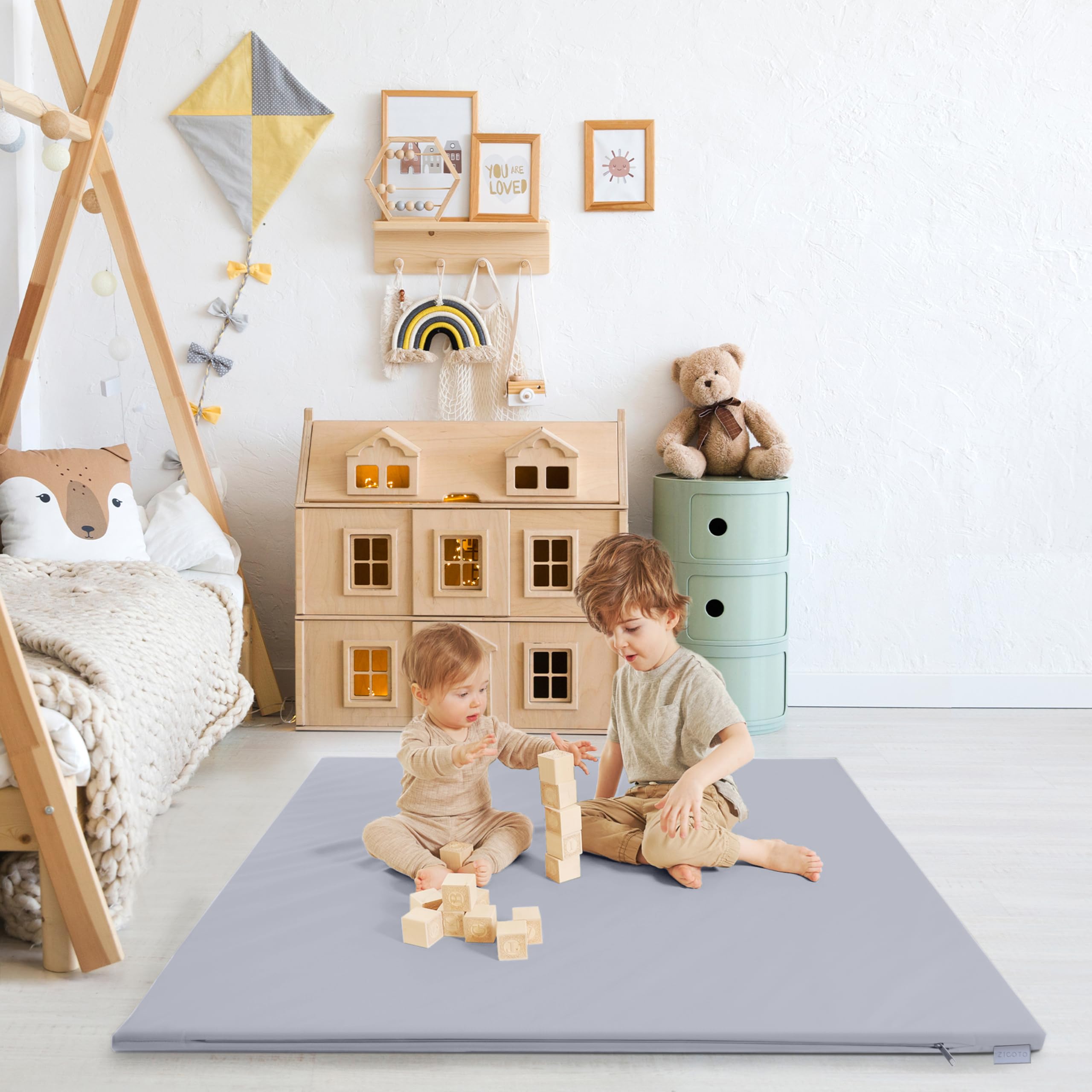 ZICOTO foam padding close-up reveals plush support for soft landings.