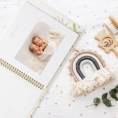 ZICOTO keepsake baby memory book inside pages highlighting milestones for easy documentation