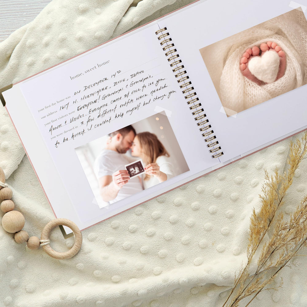 ZICOTO keepsake baby memory book milestones-firsts page highlights events.