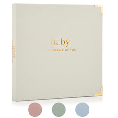 ZICOTO keepsake memory book cover in sage green linen for durable family memories