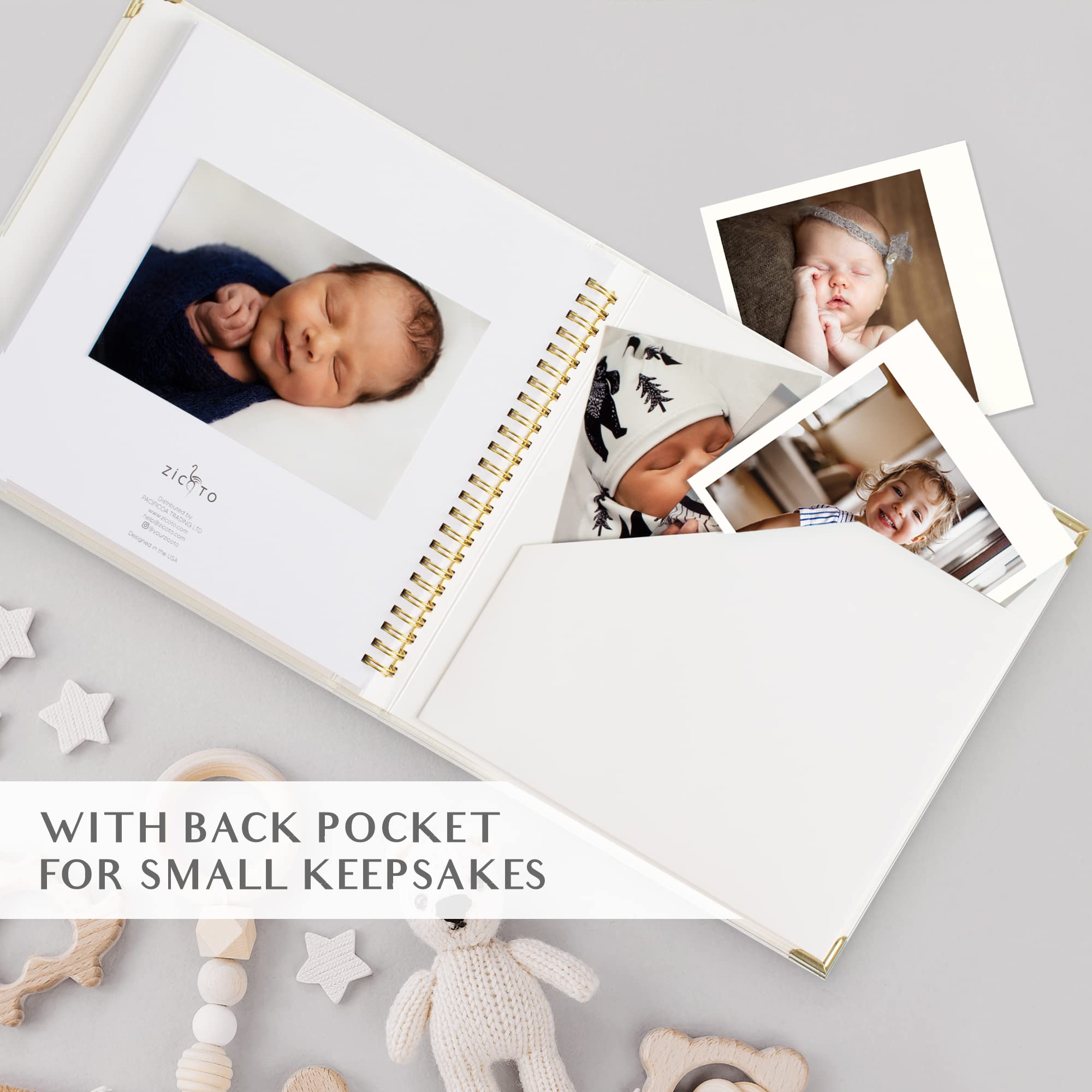 ZICOTO keepsake memory book linen design shot with illustrations and quotes