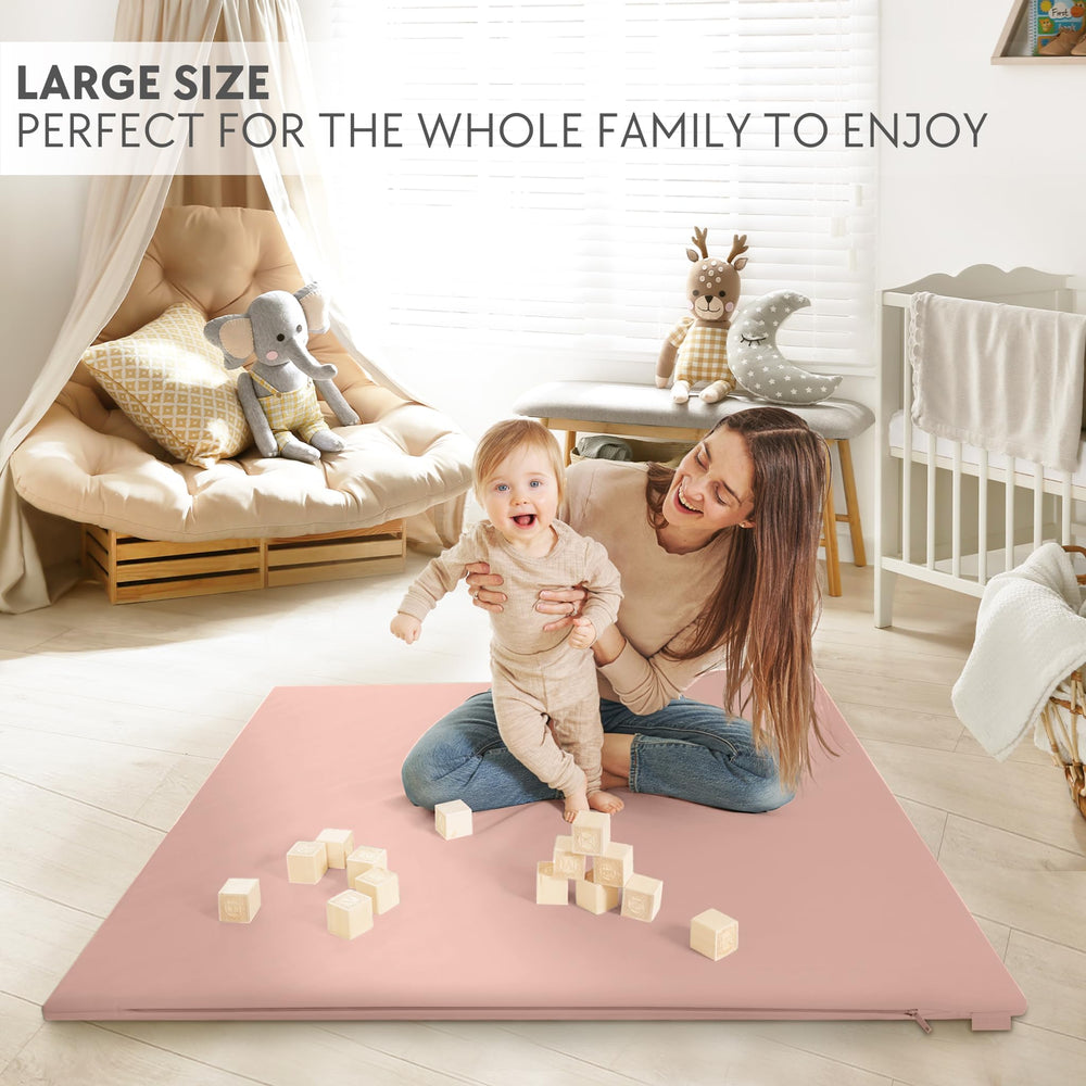 ZICOTO pink modern baby floor mat complements contemporary decor.
