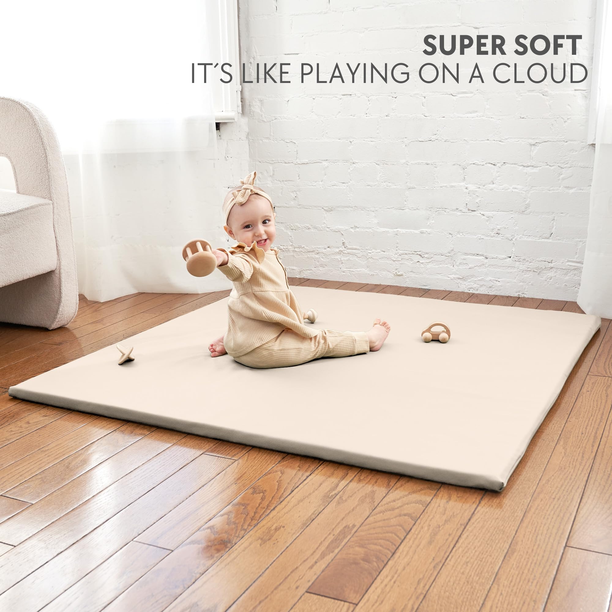 ZICOTO play mat durable vegan leather surface ideal for daily use.