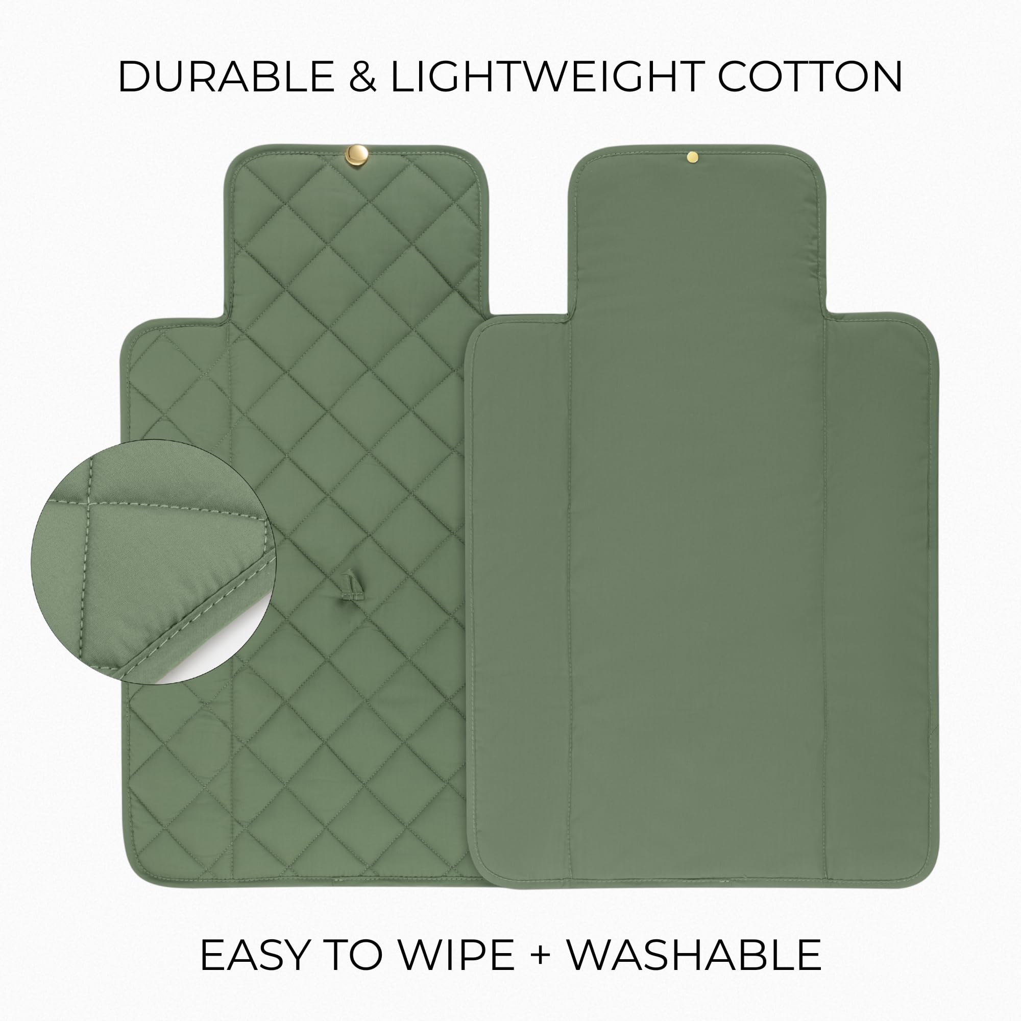 ZICOTO portable changing pad 16x25 inches offers ample space for quick diaper changes.