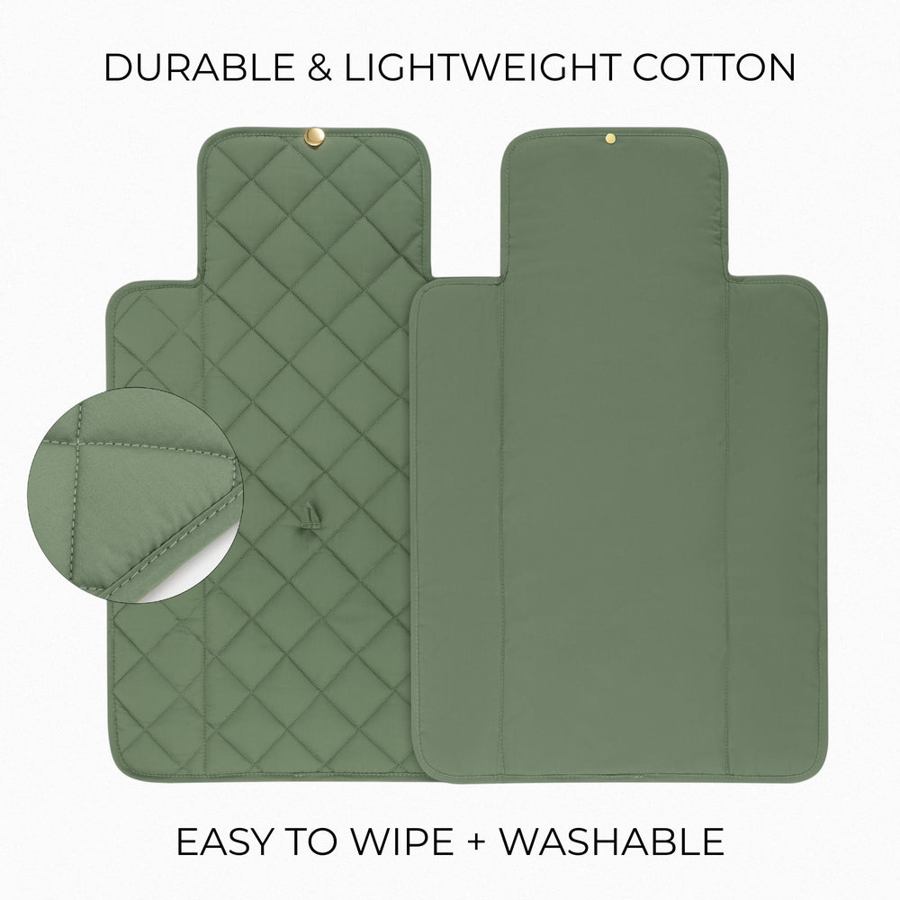 ZICOTO portable changing pad 16x25 inches offers ample space for quick diaper changes.