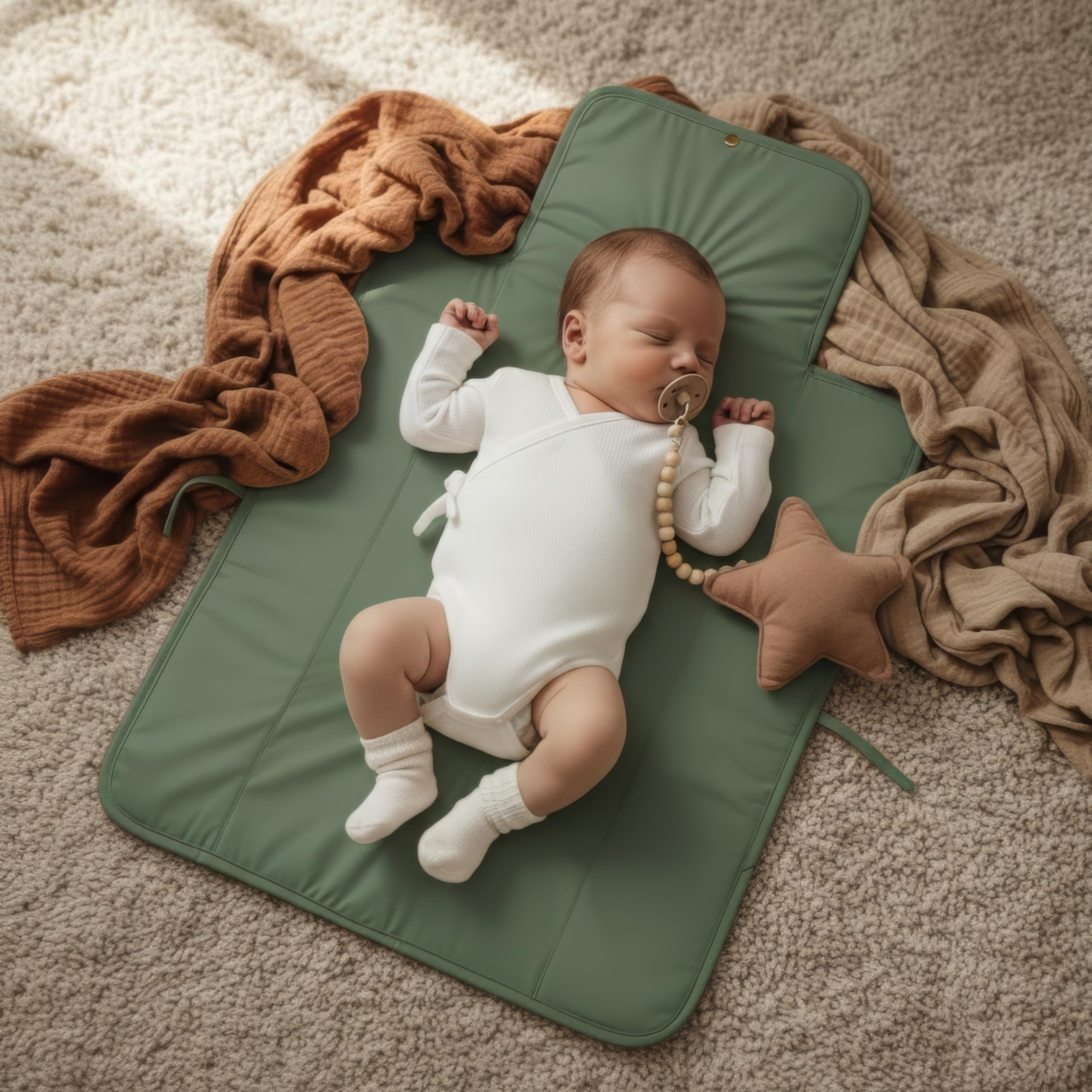 ZICOTO portable changing pad open in use provides a clean, comfortable surface.