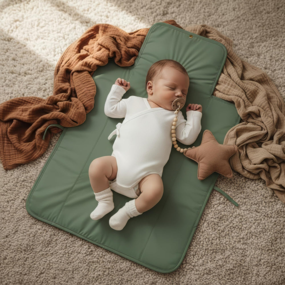 ZICOTO portable changing pad open in use provides a clean, comfortable surface.