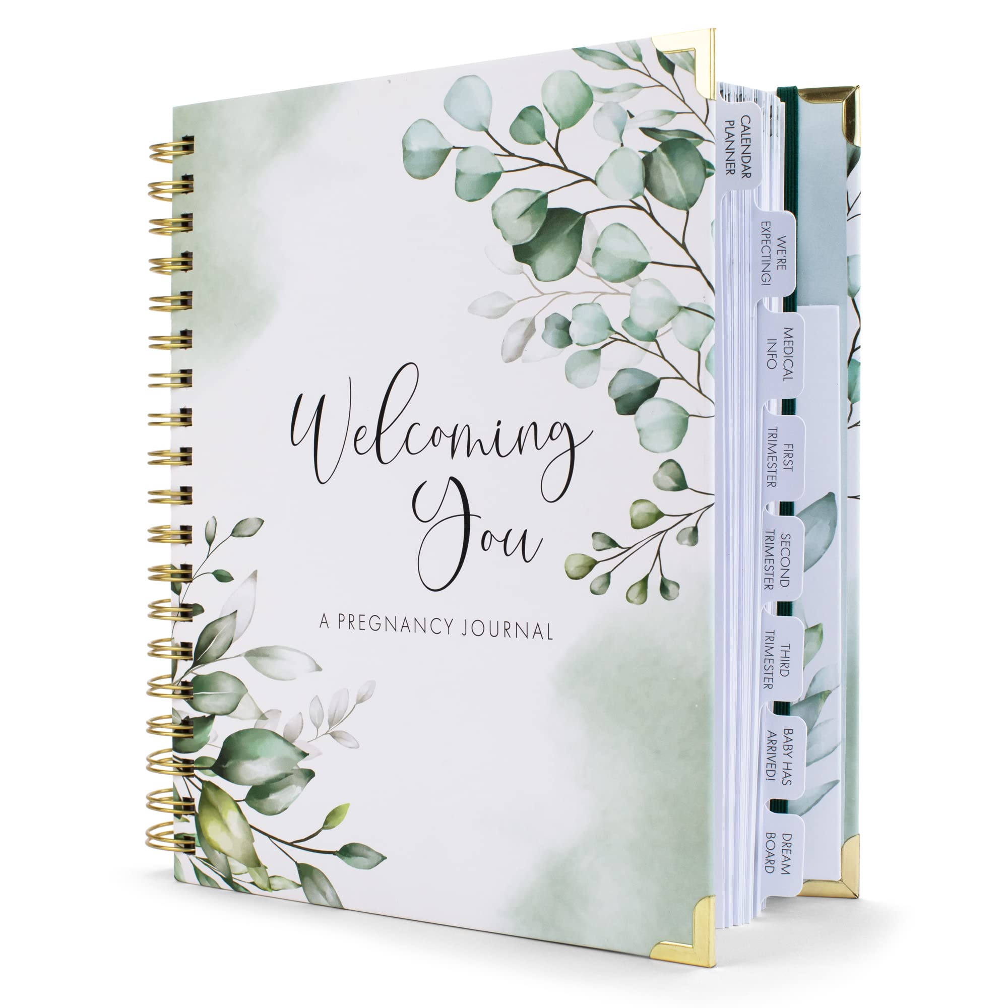 ZICOTO Pregnancy Journal cover with greenery design for a stylish keepsake.