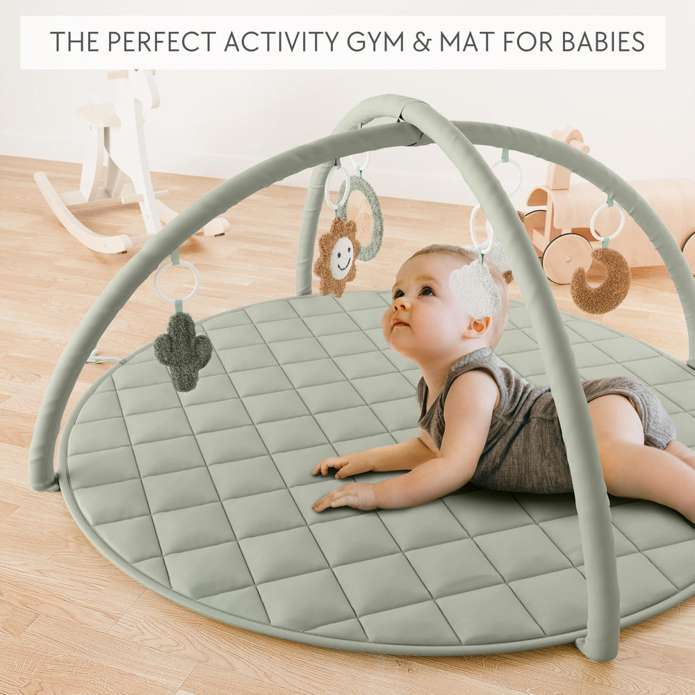 ZICOTO six-toy attachments with mirror encourage sensory exploration and early focus.
