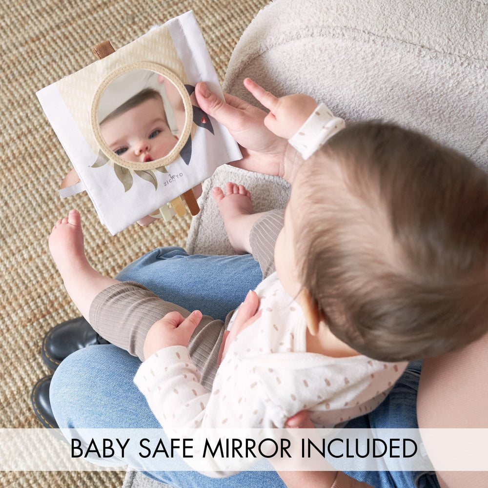 ZICOTO soft baby book mirror page: visual stimulation for infants