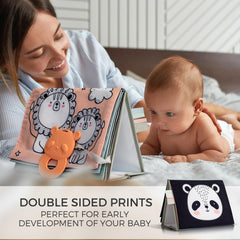 ZICOTO Soft Tummy Time Book mirror close-up supports self-view and tracking.