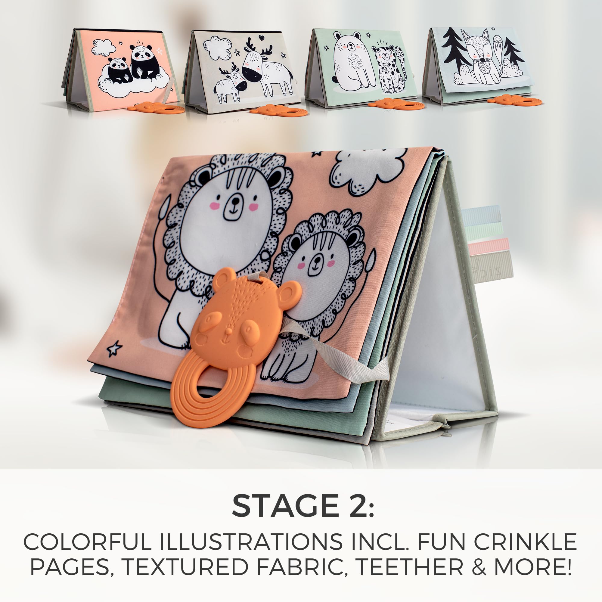 ZICOTO Soft Tummy Time Book play pocket enhances interaction during early play sessions.
