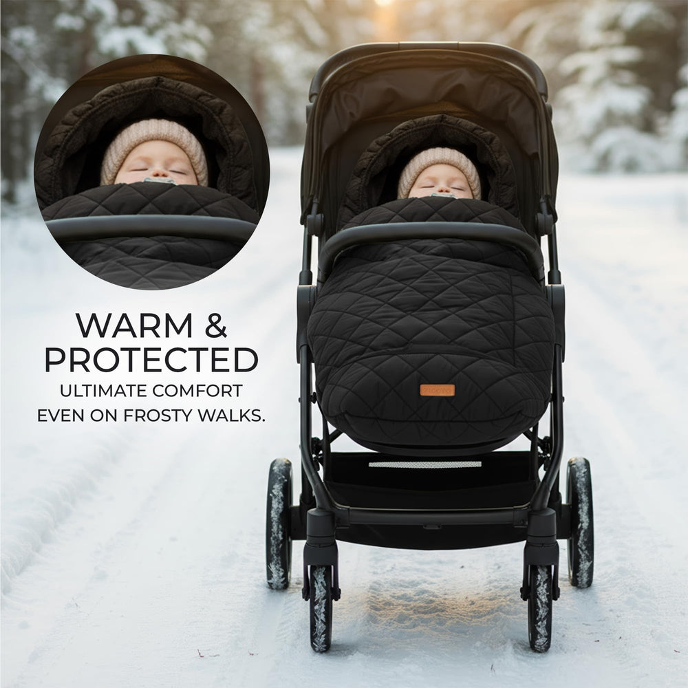 ZICOTO waterproof nylon exterior protects against rain and snow during city strolls.