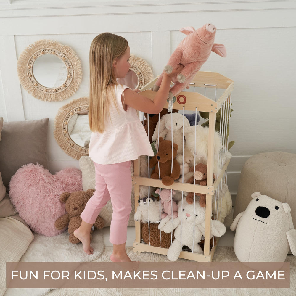 ZICOTO stuffed animal storage elastic cords help kids grab and tidy