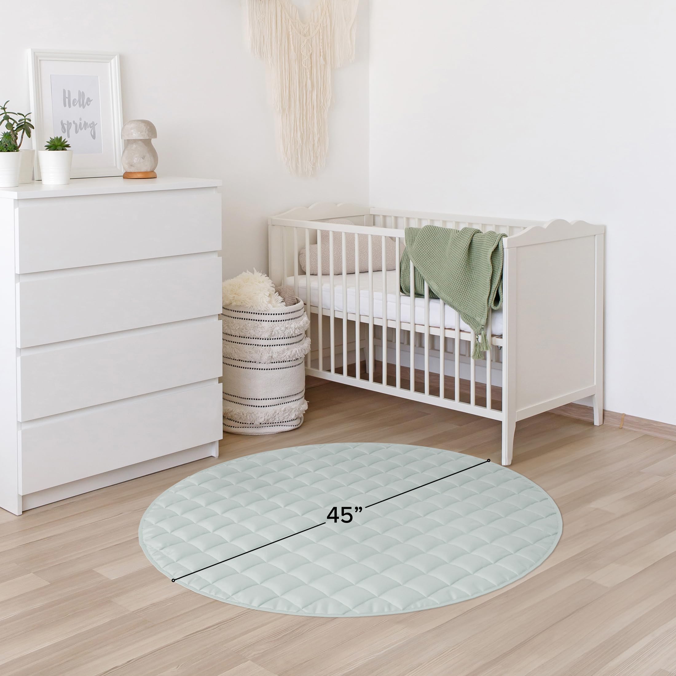 ZICOTO 45-in diameter play mat provides ample space for tummy time.