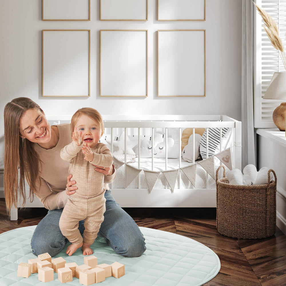 ZICOTO baby play mat in nursery decor demonstrates decor-friendly design.