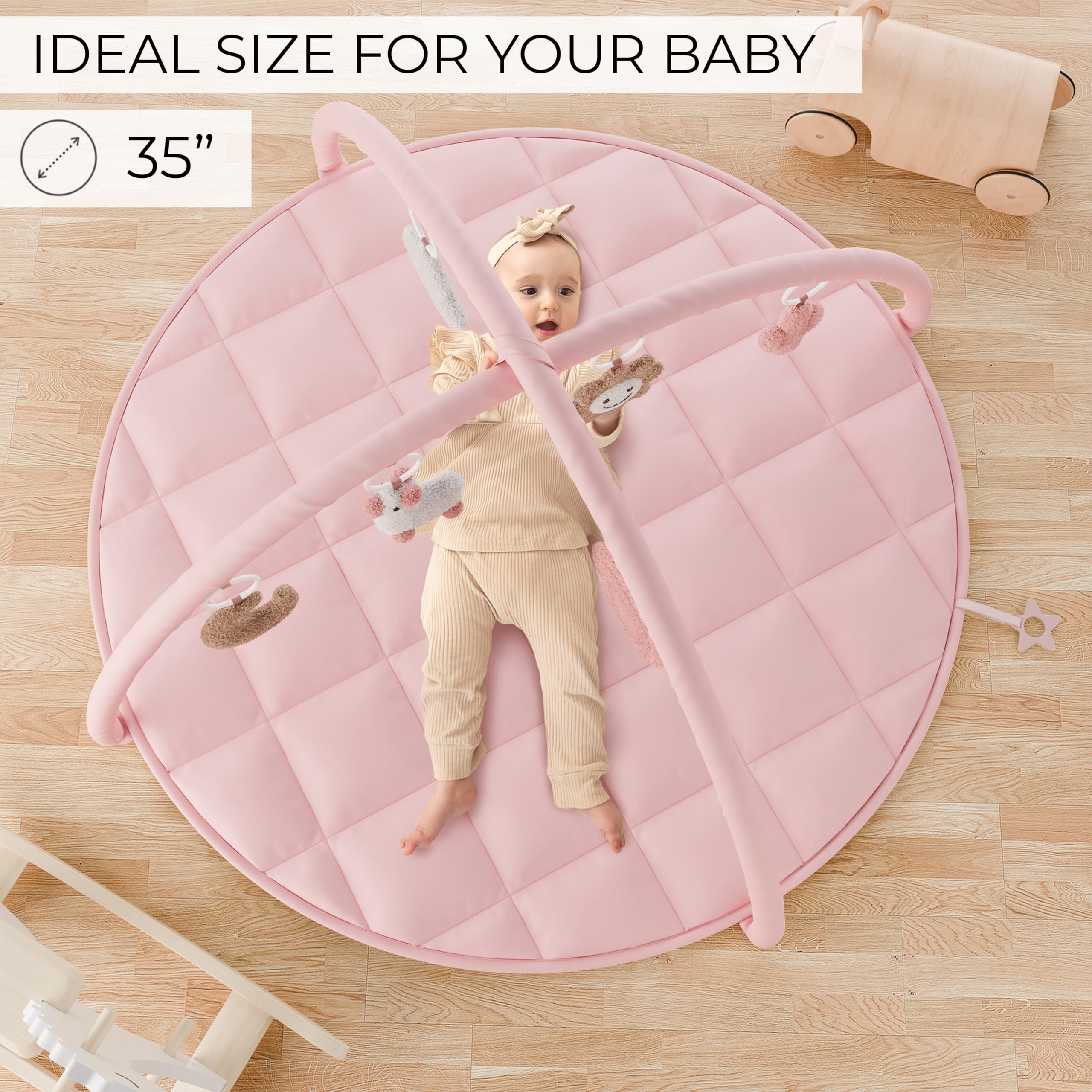 ZICOTO stylish nursery design pink suits boys or girls while blending with decor.