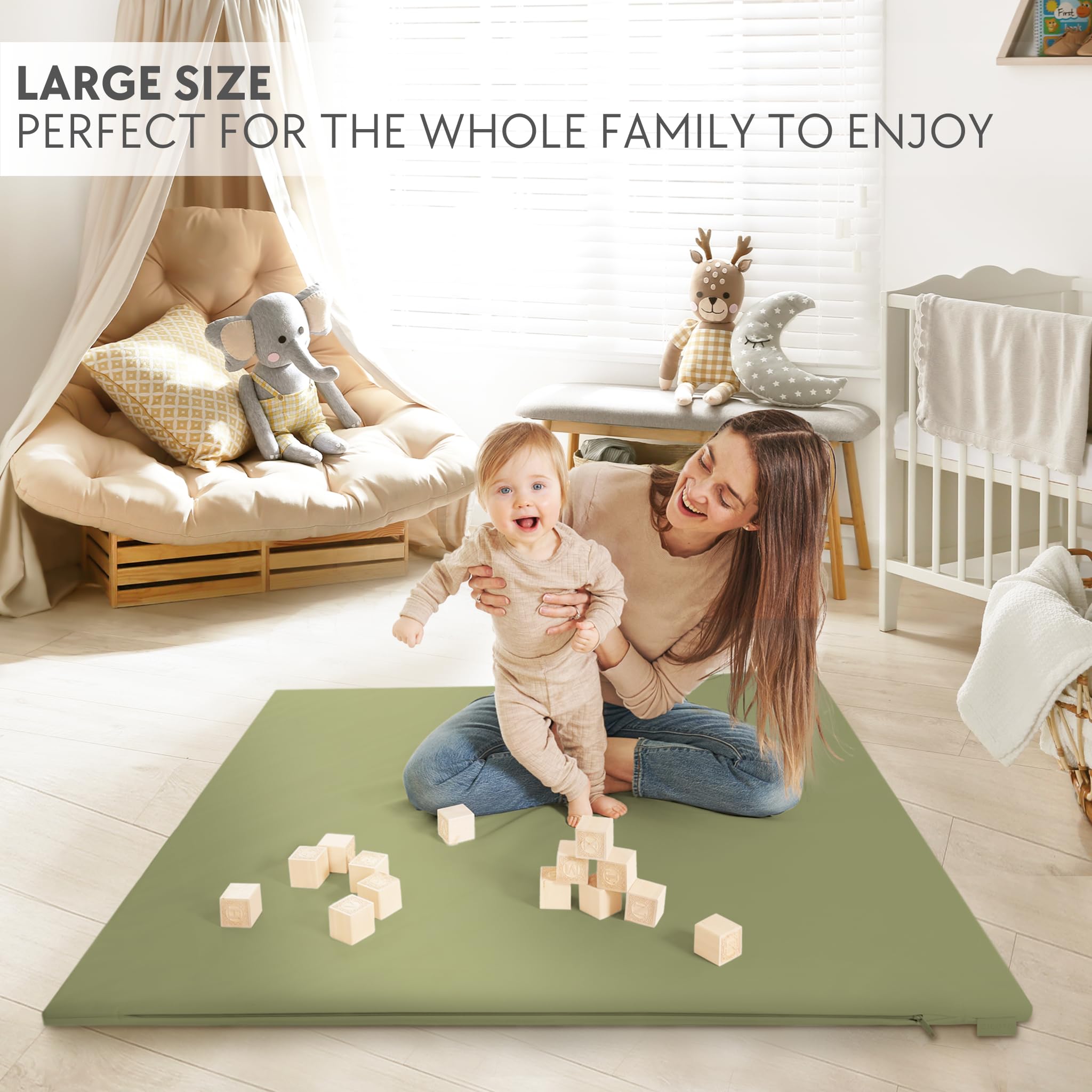 ZICOTO play mat in living room setup fits modern decor for everyday play.