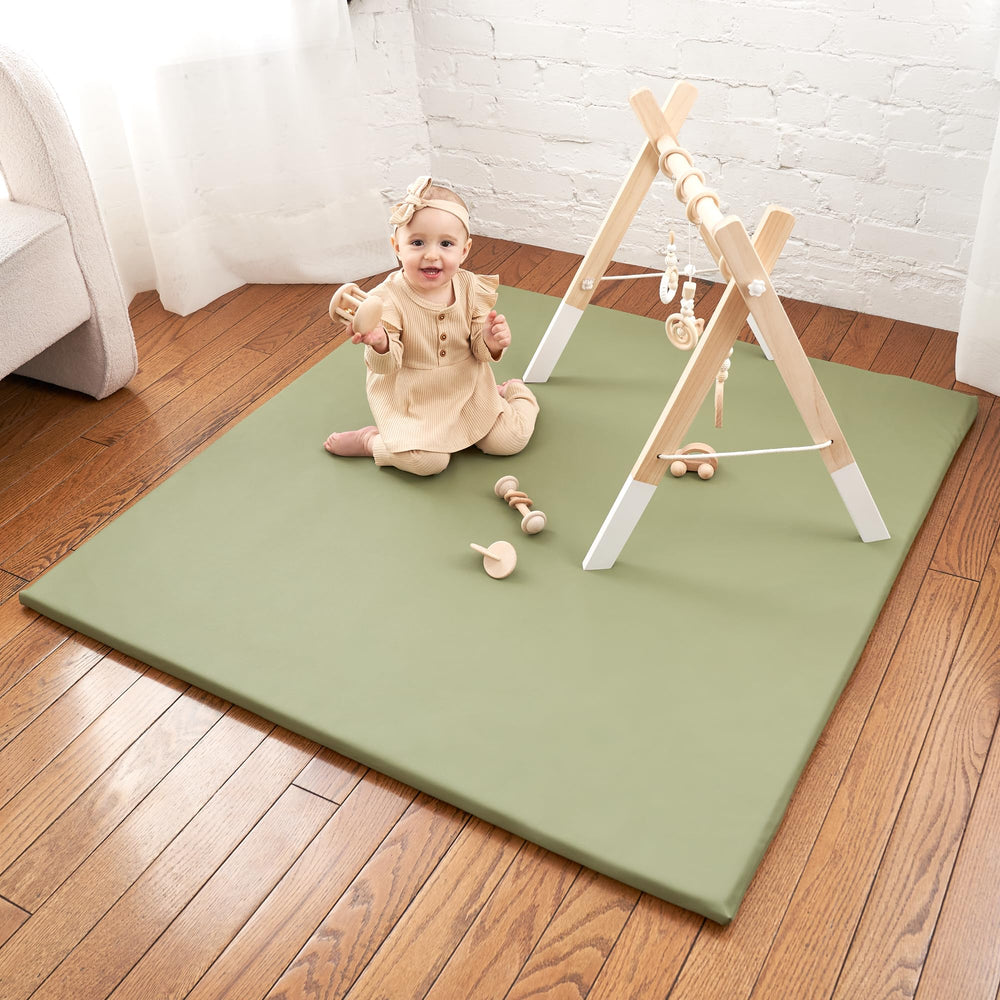 ZICOTO 48x48 inch mat emphasizes large play area for crawling and tummy time.
