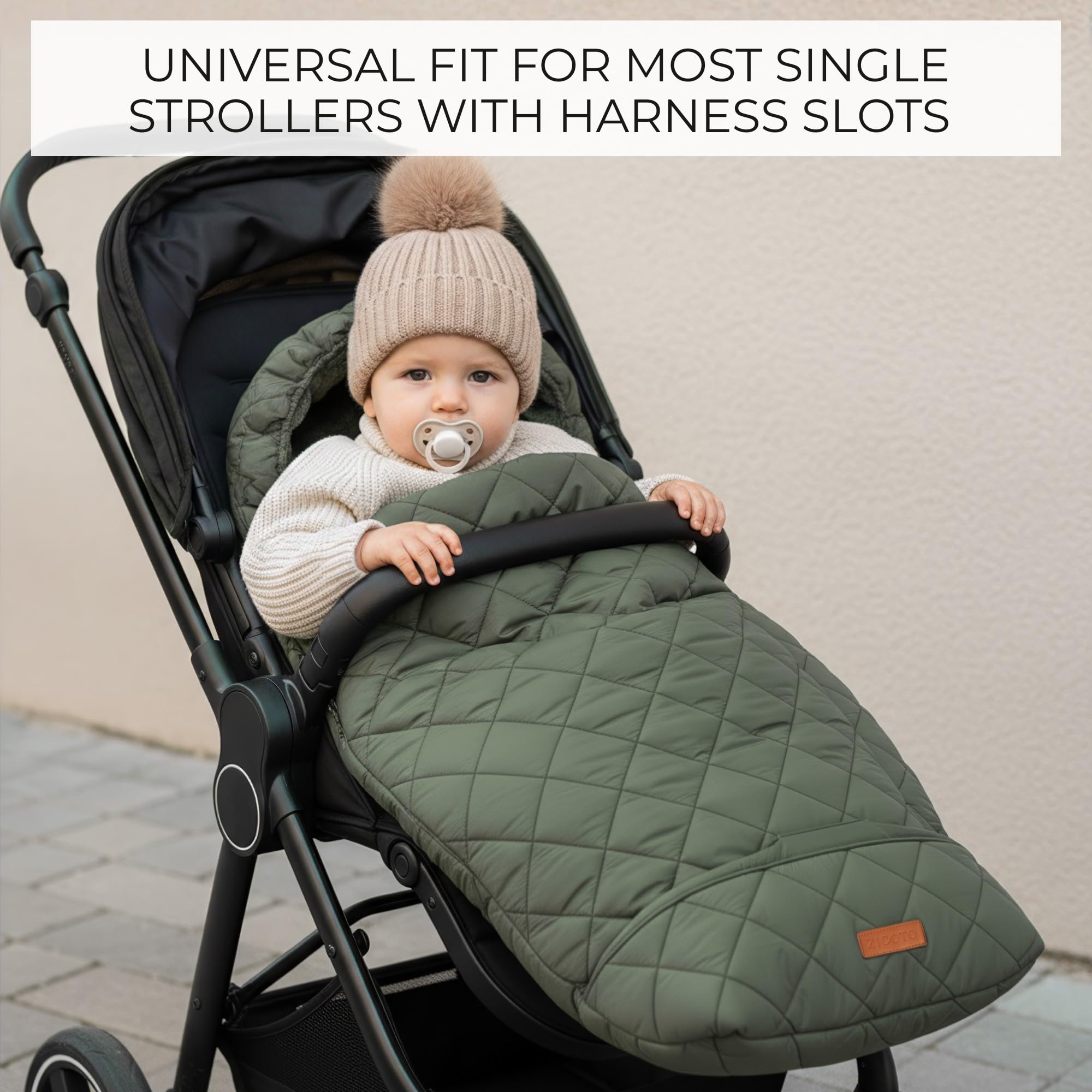 ZICOTO machine-washable stroller cover for easy cleanup.