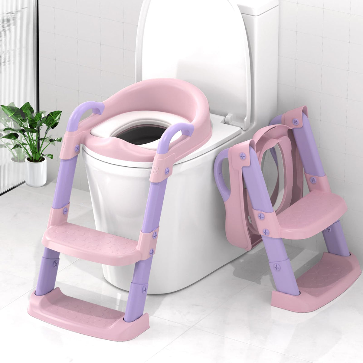 Zieyeen Potty Training Seat with Step Stool offers safe, non-slip access for toddlers