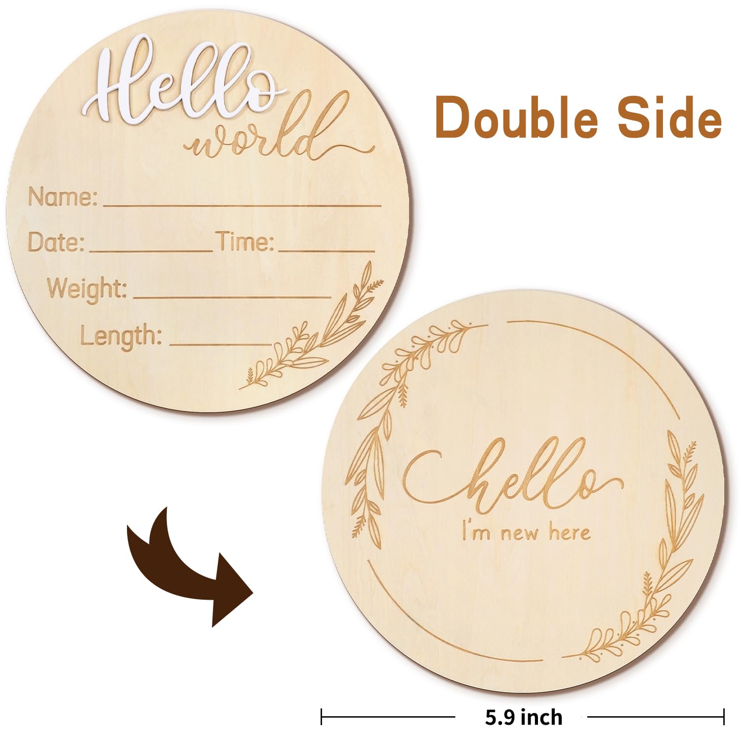 ZIEYOMI wooden sign with engraved birth statistics highlights memory-keeping.