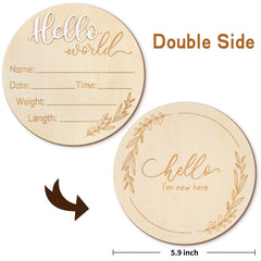 ZIEYOMI wooden sign with engraved birth statistics highlights memory-keeping.