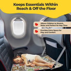 Zigglo airplane foot-rest hammock offering comfortable leg support