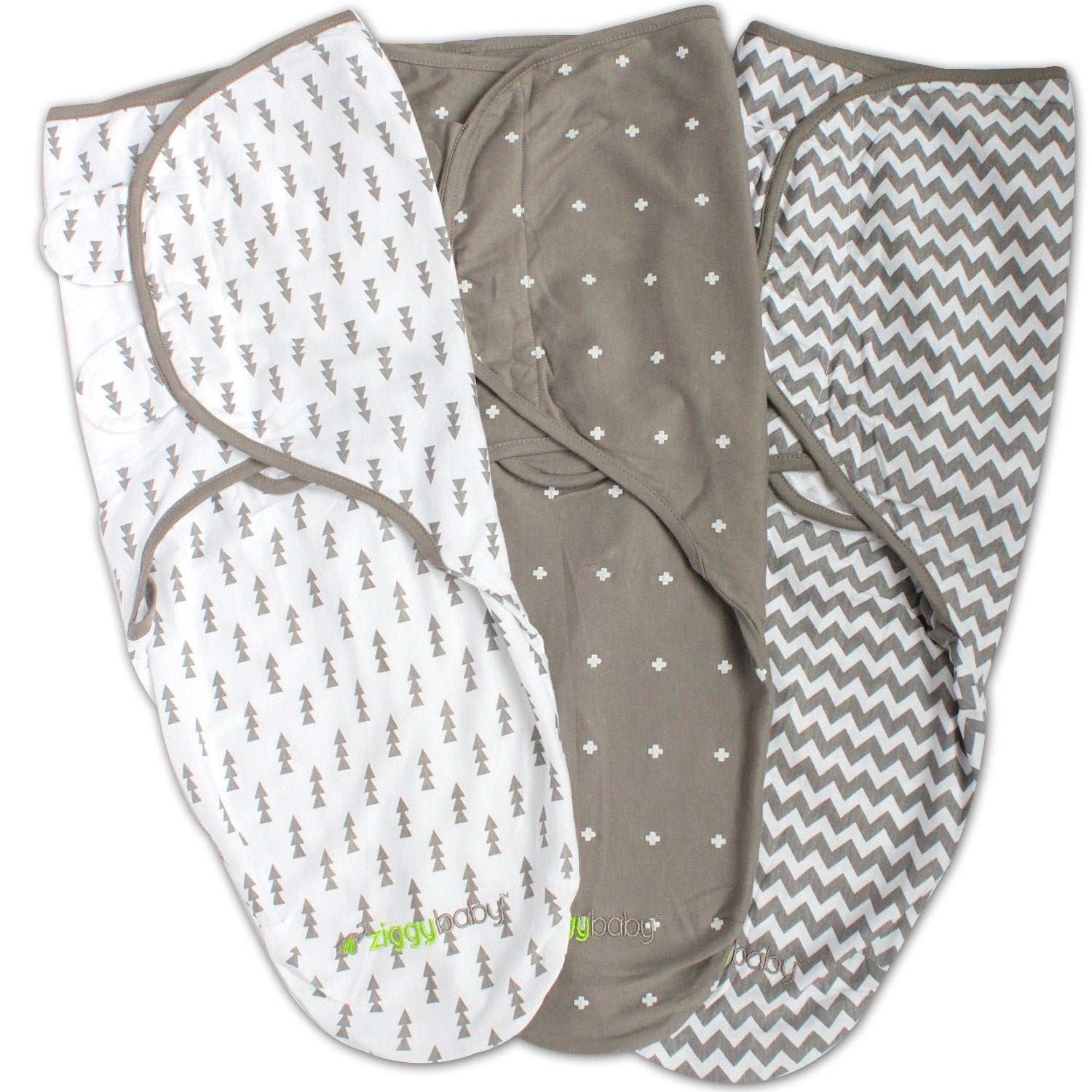 Ziggy Baby ultra-grey swaddle blanket shows snug, breathable comfort.