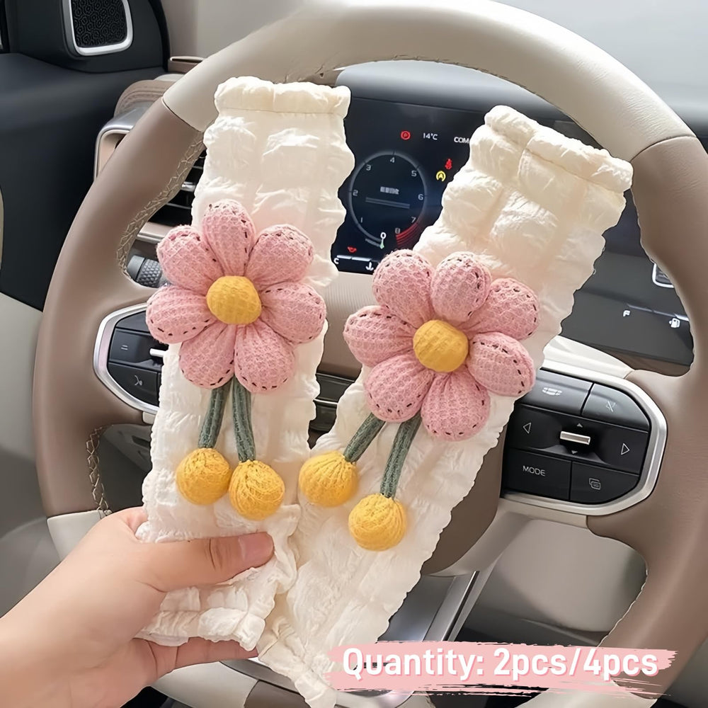 Zigihos car interior with seatbelt pads shows stylish travel comfort for passengers